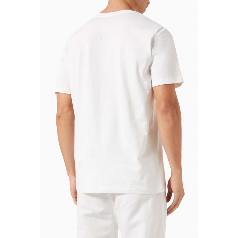 Selected Homme - Embroidered T-shirt in Cotton Jersey White