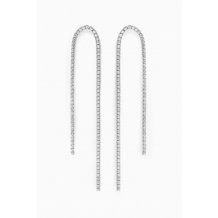 By Adina Eden - Thin Tennis Loop Stud Earrings in 14kt Silver Silver