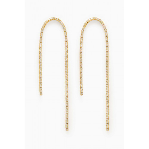 By Adina Eden - Thin Tennis Loop Stud Earrings in 14kt Gold-plated Silver