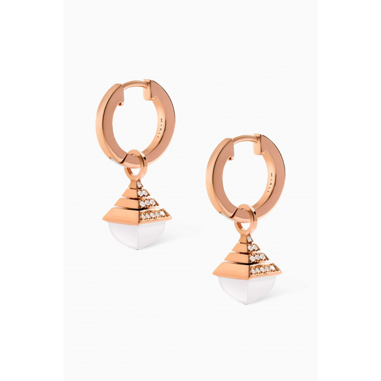 Marli - Cleo Mini Rev Diamond Drop Earrings in 18kt Rose Gold