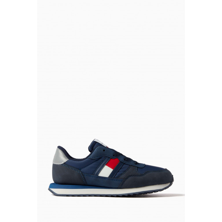 Tommy Hilfiger - Flag Low Cut Sneakers in Faux Leather Blue