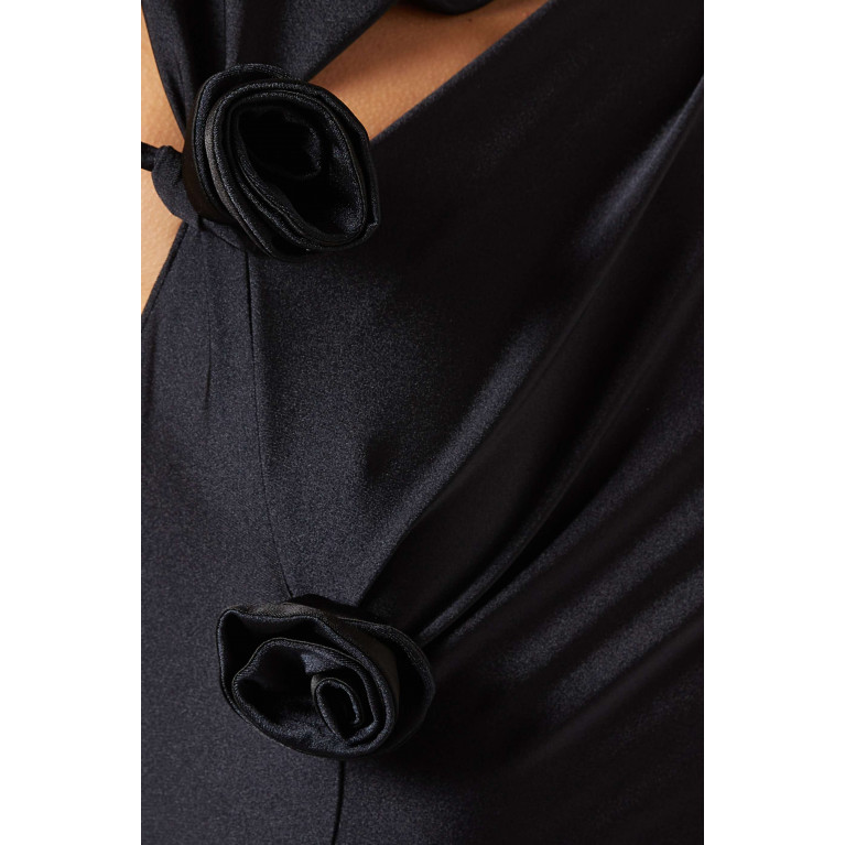 Coperni - Asymmetric Floral Gown Black