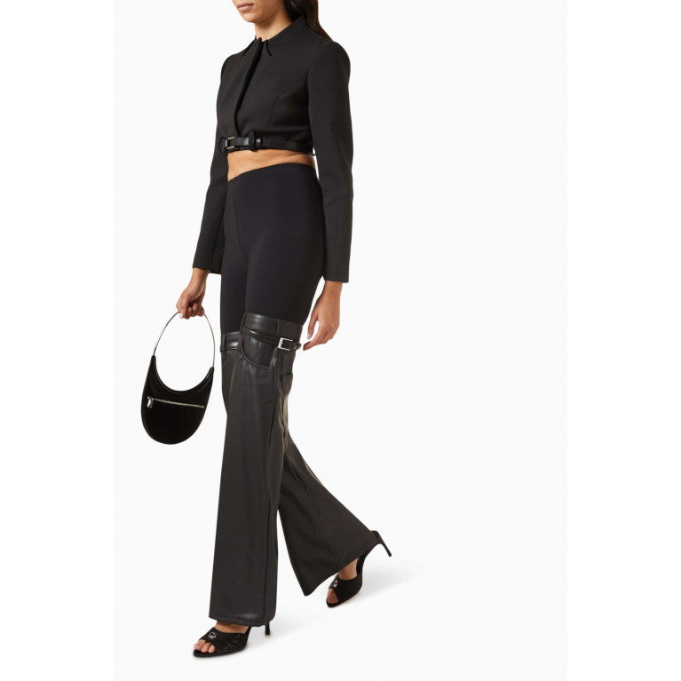 Coperni - Hybrid Flared Pants in Faux Leather & Stretch Jersey
