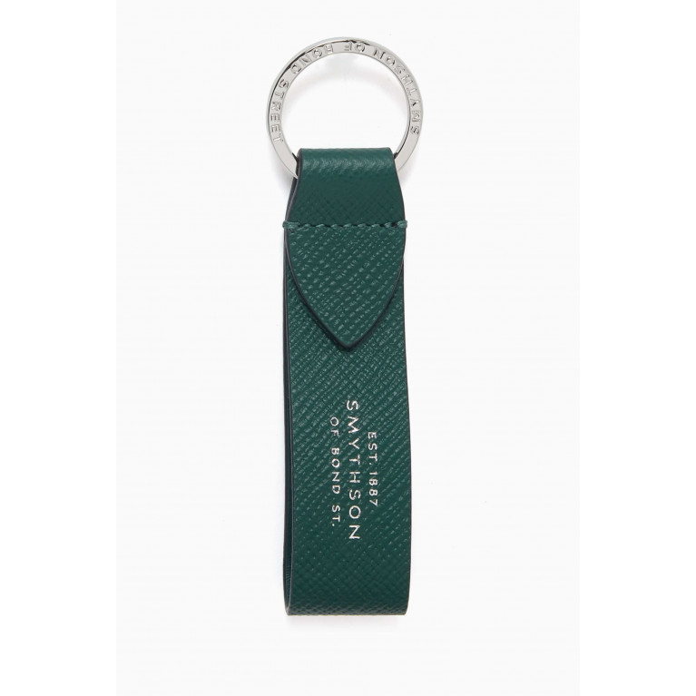 Smythson - Panama Strap Key Ring in Cross-grain Leather