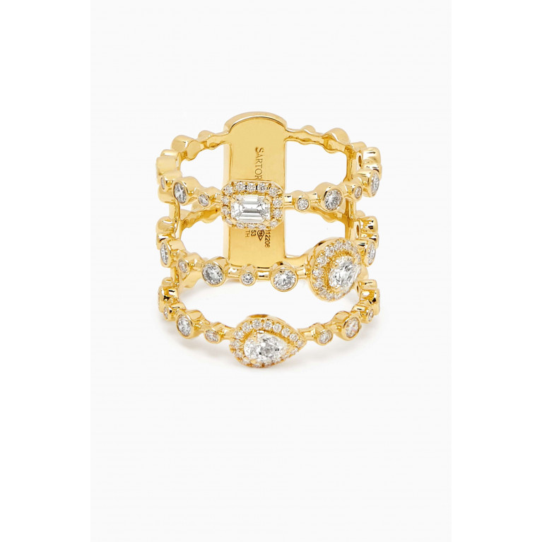 SARTORO - Happy Signature Diamond Ring in 18kt Yellow Gold