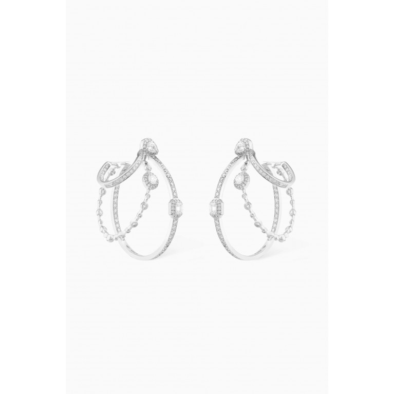 SARTORO - Happy Trio Diamond Earrings in 18kt White Gold