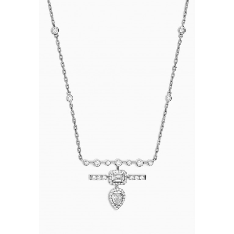SARTORO - Mini Happy Diamond Pendant Necklace in 18kt White Gold