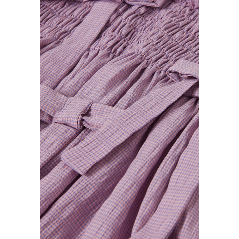 Raspberry Plum - Penelope Bow-detail Dress in Cotton