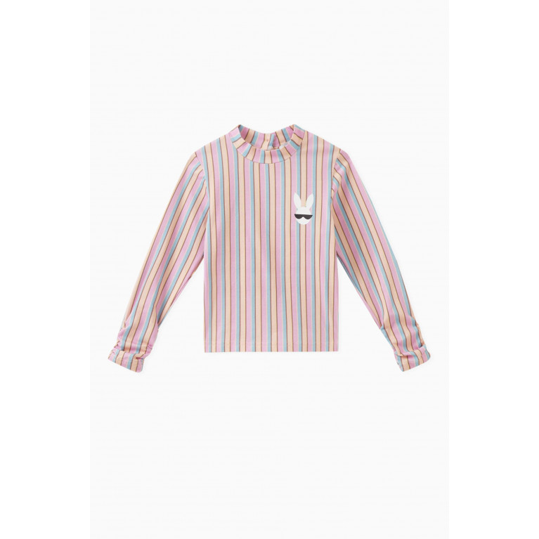 Raspberry Plum - Addie Striped Top in Stretch Cotton Jersey