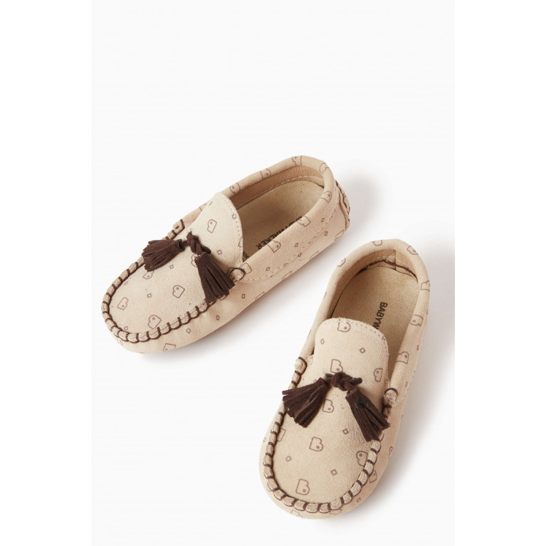 Babywalker - Tassel-embellishment Logo Loafers in Suede Leather