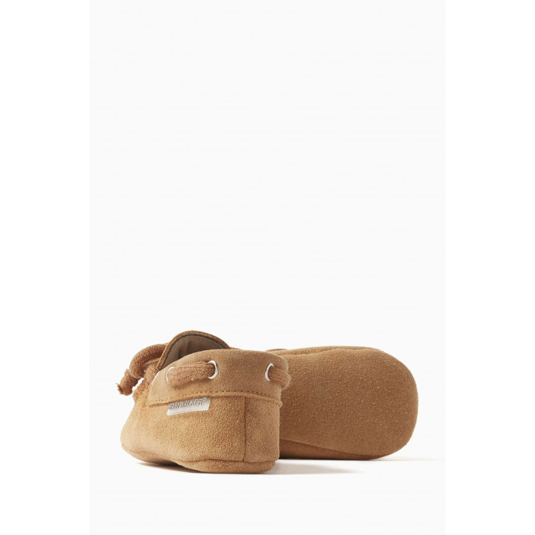 Babywalker - Bow-detail Loafers in Suede Leather Neutral