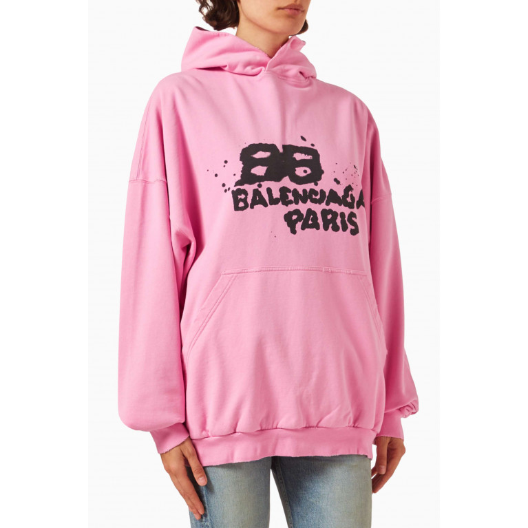 Balenciaga - Hand Drawn Logo Large-fit Hoodie in Cotton-fleece