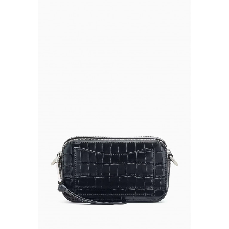Marc Jacobs - The Snapshot Shoulder Bag in Croc-embossed Leather Black