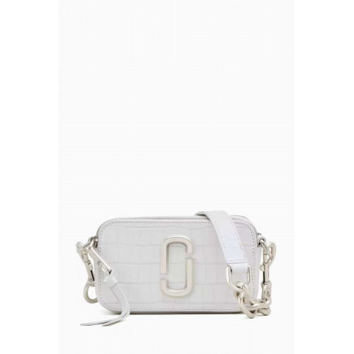 Marc Jacobs - The Snapshot Shoulder Bag in Croc-embossed Leather White
