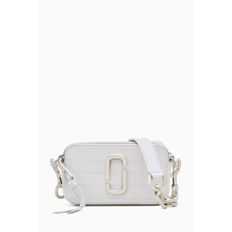Marc Jacobs - The Snapshot Shoulder Bag in Croc-embossed Leather White