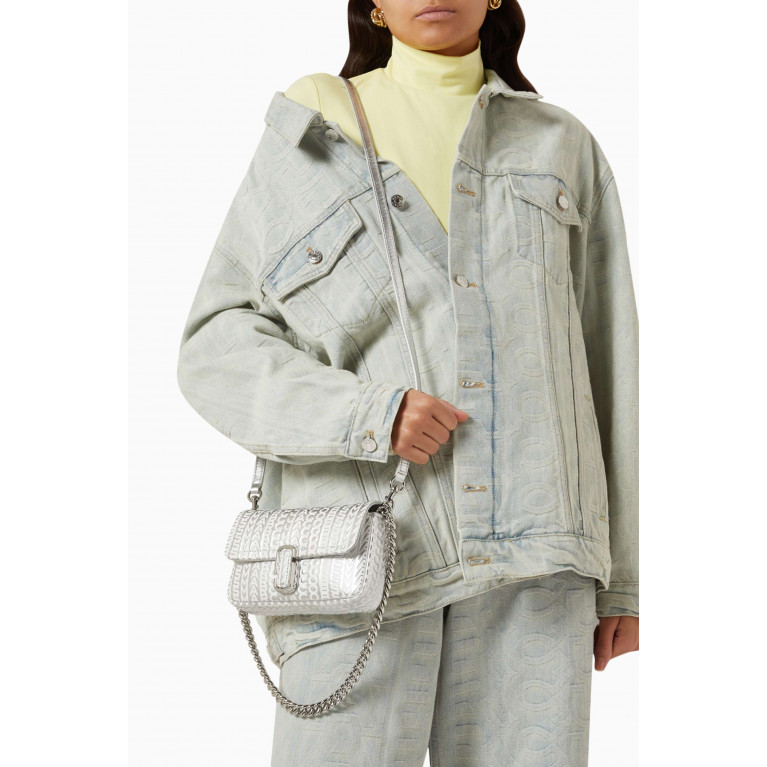 Marc Jacobs - Mini J Monogram Shoulder Bag in Metallic Leather