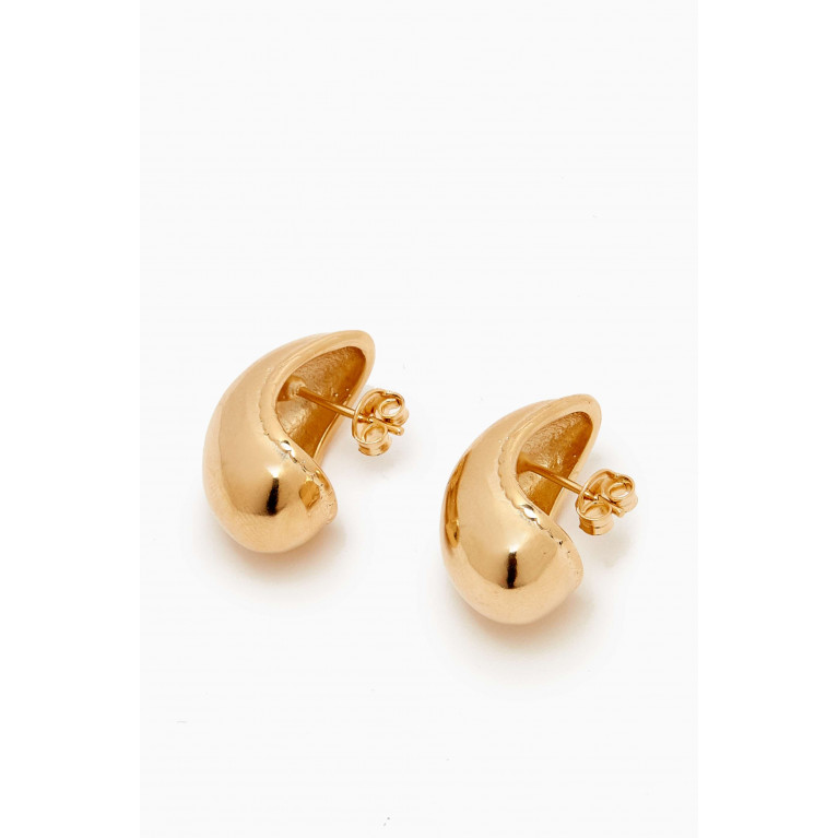 By Adina Eden - Solid Super Chunky Half Hoop Earrings in 14kt Gold-plated Brass