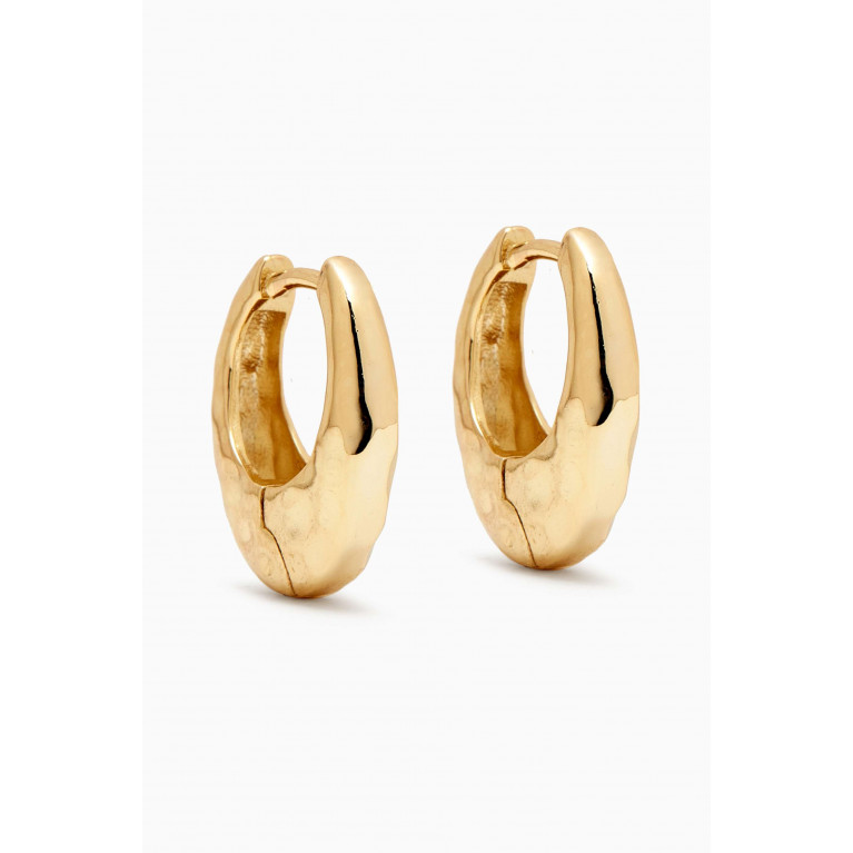 By Adina Eden - Solid Indented Graduated Hoop Earring in 14kt Gold-plated Brass