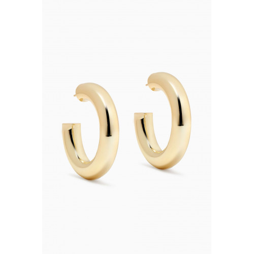 By Adina Eden - Solid Super Wide Hollow Hoop Earrings in 14kt Gold-plated Brass