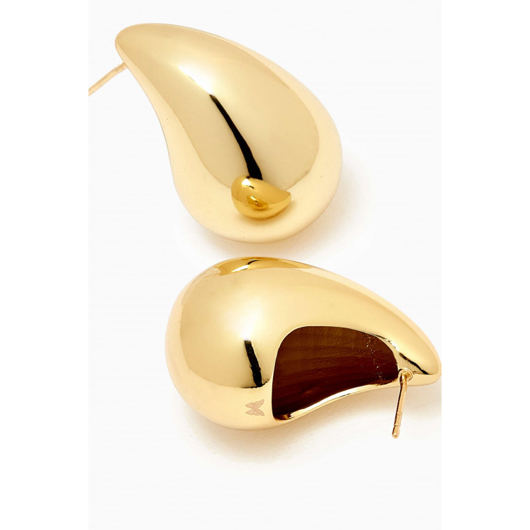 By Adina Eden - Solid Chunky Drop Stud Earrings in 14kt Gold-plated Brass Yellow