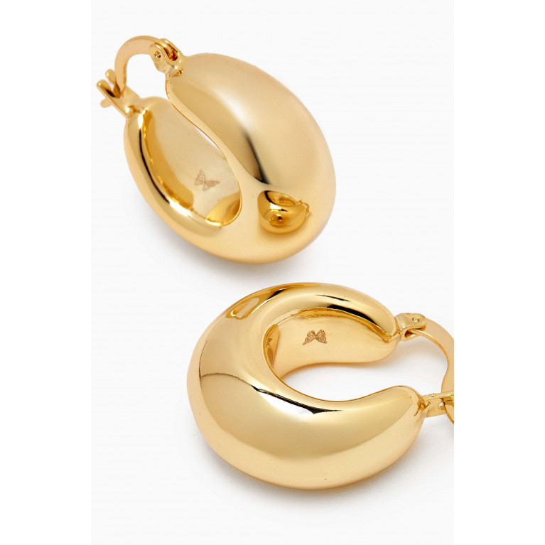 By Adina Eden - Solid Wide Hoop Earrings in 14kt Gold-plated Brass