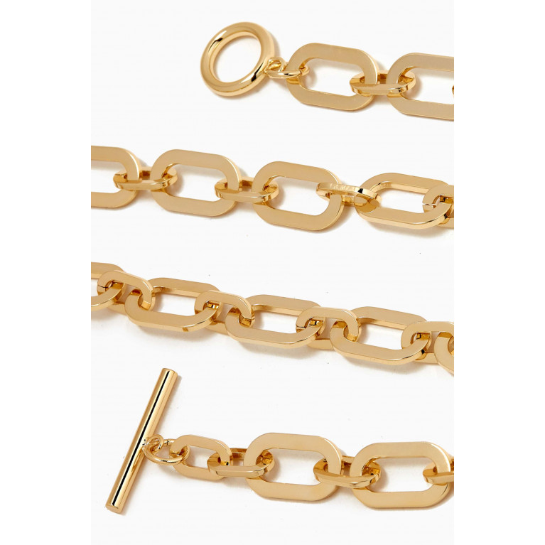 By Adina Eden - Chunky Open Link Toggle Necklace in 14kt Gold-plated Brass