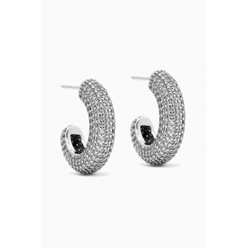 By Adina Eden - Mini Jumbo Pavé Hoop Earrings in 14kt White Gold-plated Silver Silver