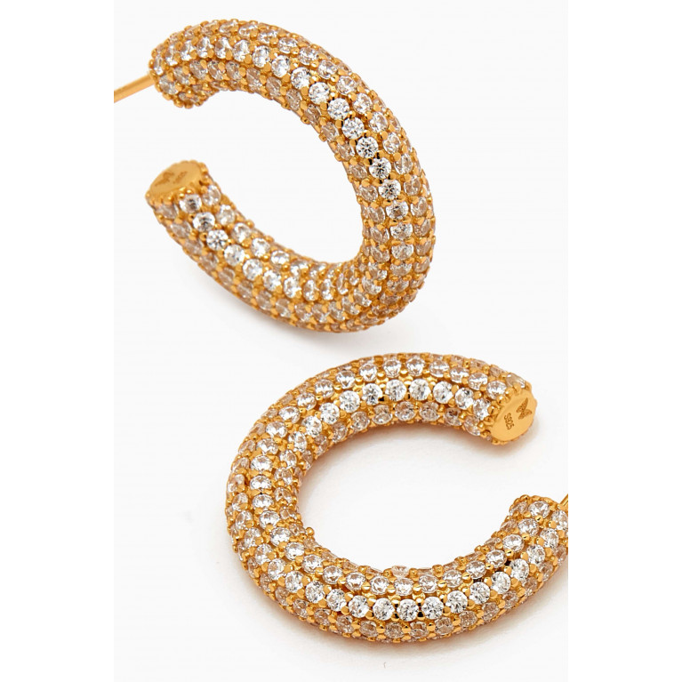 By Adina Eden - Jumbo Pavé Hoop Earrings in 14kt Gold-plated Silver