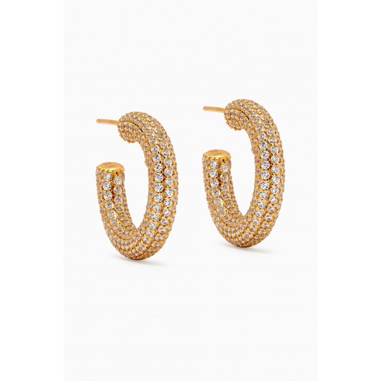 By Adina Eden - Jumbo Pavé Hoop Earrings in 14kt Gold-plated Silver
