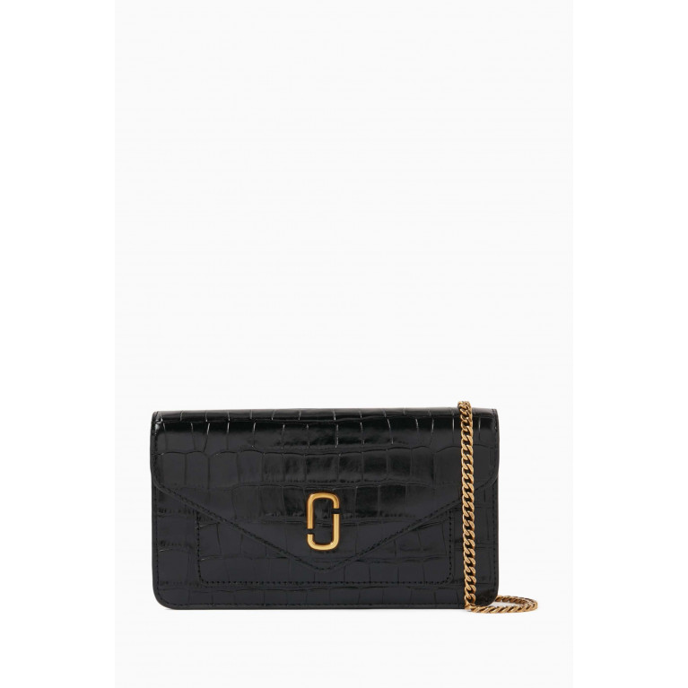 Marc Jacobs - Envelope Wallet on Chain in Crocodile-embossed Leather