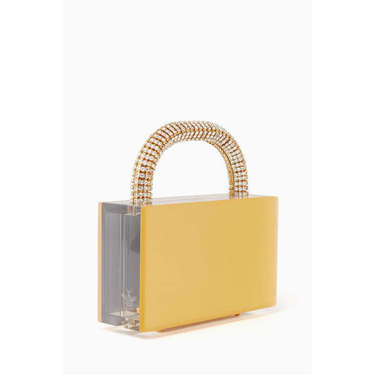 L'AFSHAR - Mini Leon Crystal Bow Top-handle Bag in Acrylic