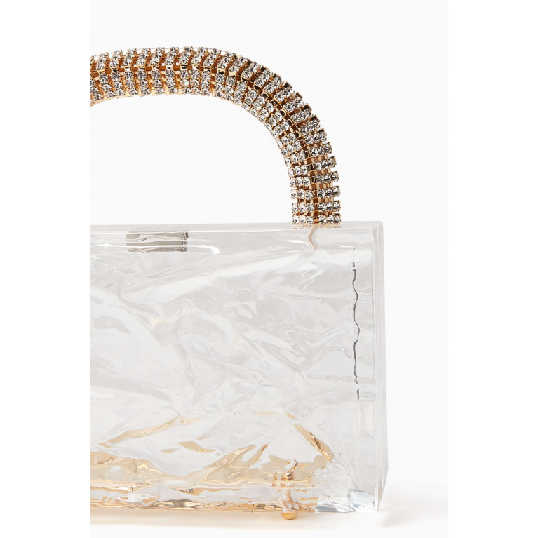 L'AFSHAR - Mini Leon Crushed Ice Top-handle Bag in Acrylic