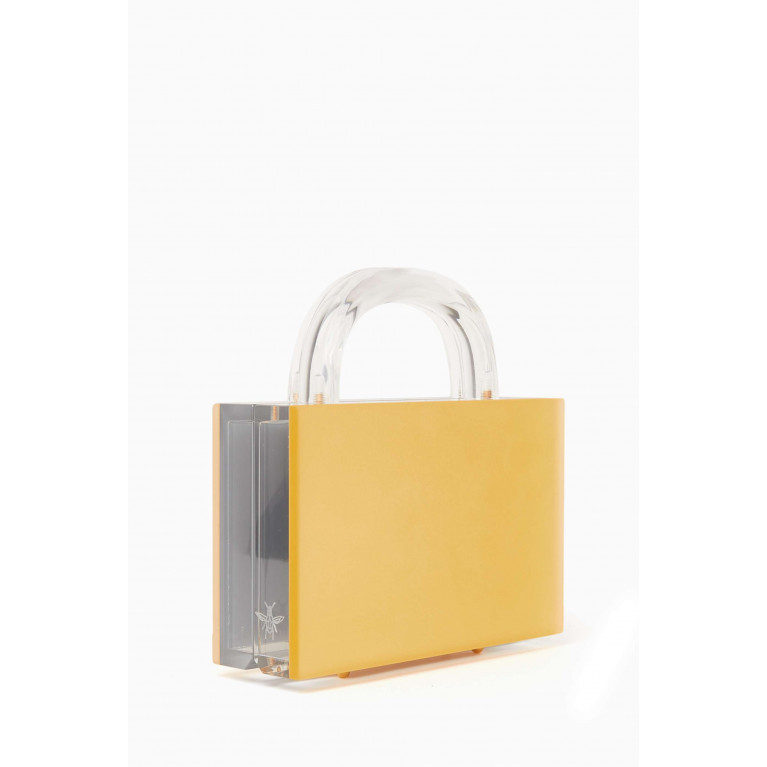 L'AFSHAR - Leon Crystal Top-handle Bag in Matte Acrylic