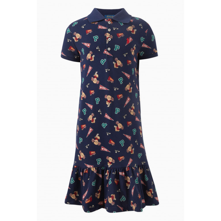 Polo Ralph Lauren - Varsity Printed Day Dress in Cotton
