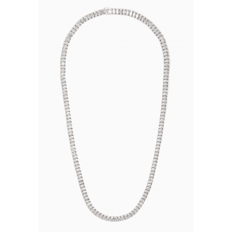 Hatton Labs - CZ Emerald-cut Tennis Necklace in Sterling Silver