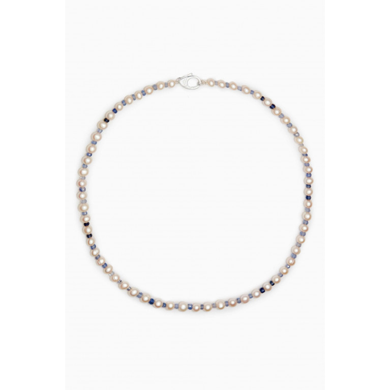 Hatton Labs - Gradient Crystal & Pearl Necklace in Sterling Silver