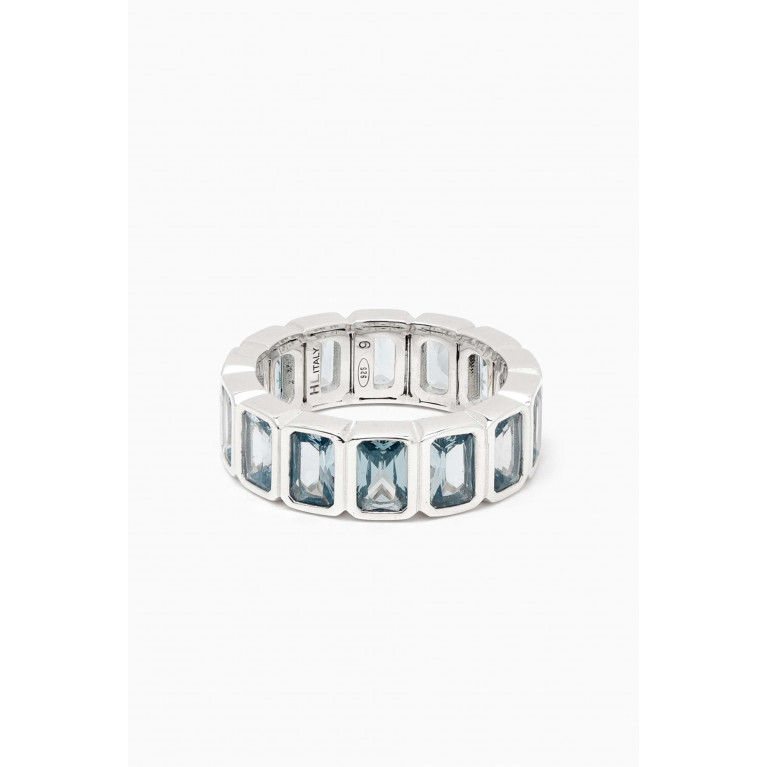 Hatton Labs - CZ Emerald-cut Eternity Ring in Sterling Silver
