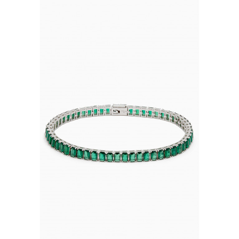 Hatton Labs - CZ Emerald-cut Tennis Bracelet in Sterling Silver