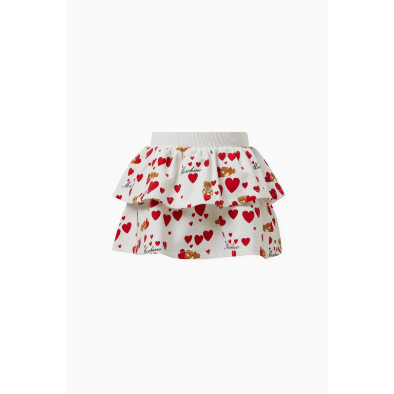 Moschino - Teddy Heart Print Skirt in Cotton