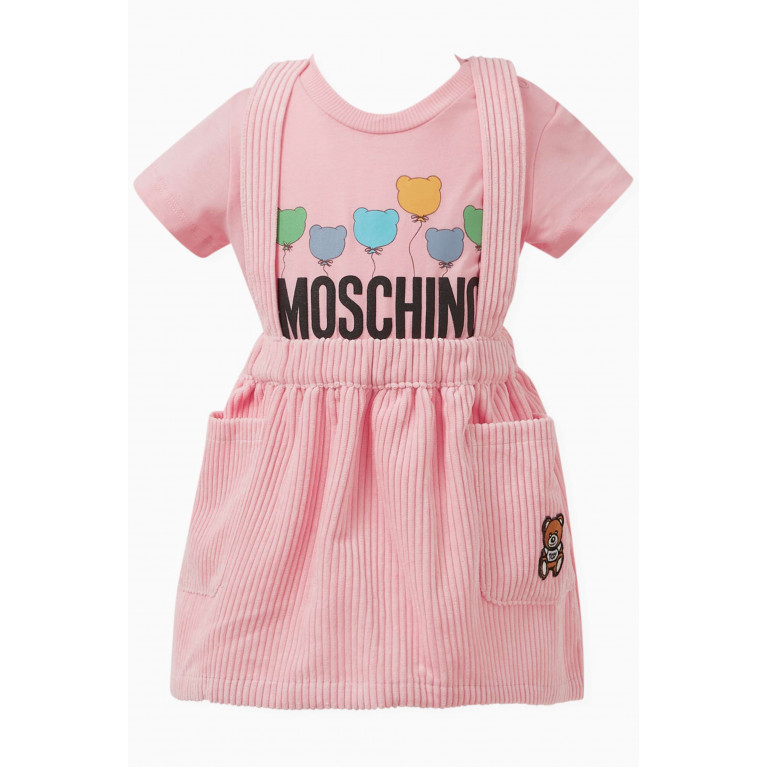 Moschino - Teddy Bear Dungaree Skirt in Corduroy