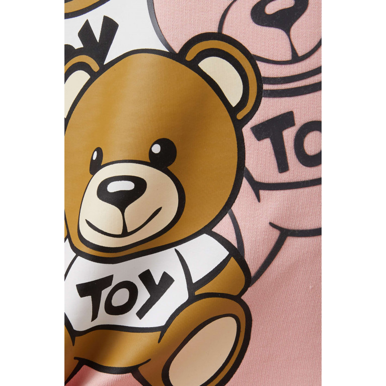 Moschino - Teddy Bear Print Dress in Cotton Pink