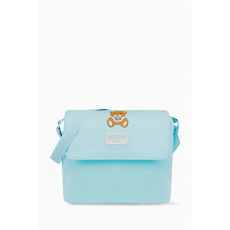 Moschino - Teddy Patch Baby Changing Bag in Cotton Blue