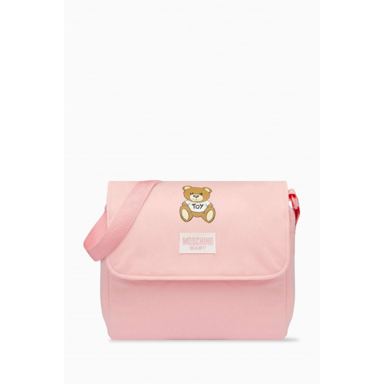 Moschino - Teddy Patch Baby Changing Bag in Cotton Pink