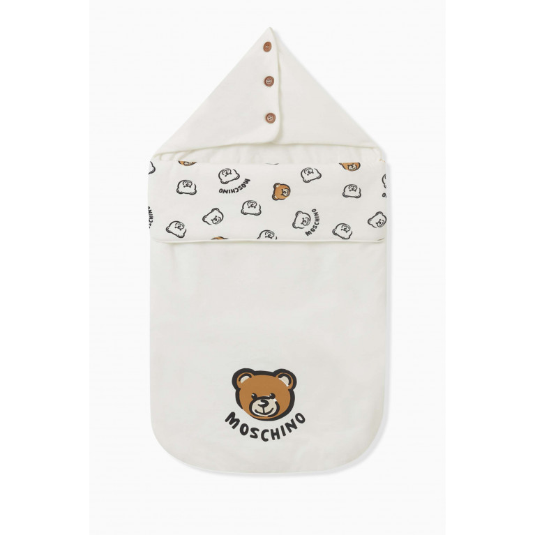 Moschino - All-over Teddy Bear Sleeping Bag in Organic Cotton Fleece Neutral