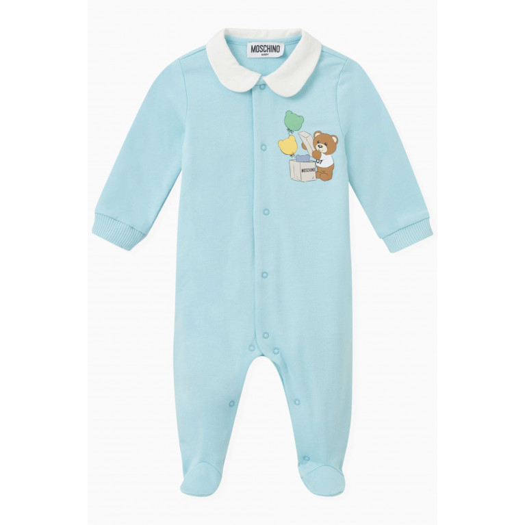 Moschino - Teddy Balloons Romper in Cotton Jersey