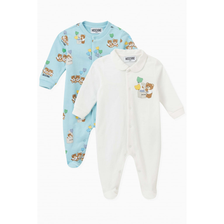 Moschino - Teddy Bear Print Pyjamas, Set of Two in Cotton Blue