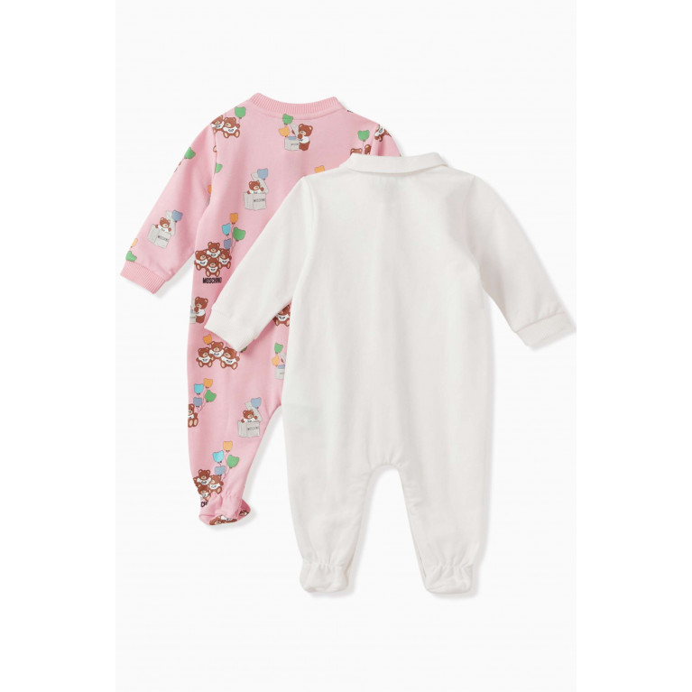 Moschino - Teddy Bear Print Pyjamas in Cotton, Set of Two Pink