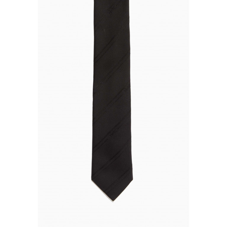 Saint Laurent - Cassandre Striped Tie in Silk-jacquard