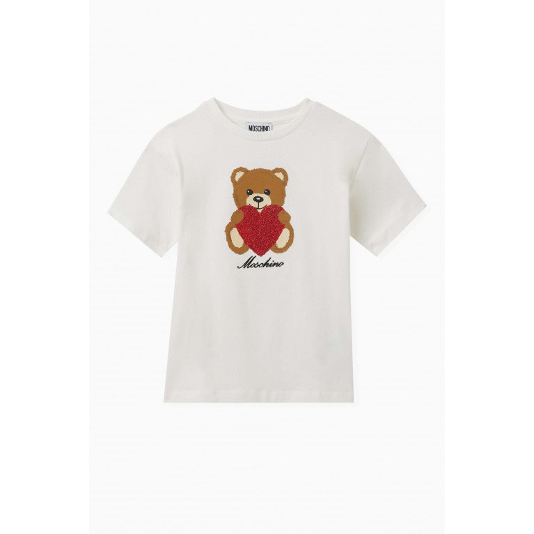 Moschino - Heart Teddy Bear Maxi T-shirt in Cotton Jersey