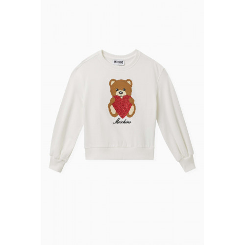 Moschino - Heart Teddy Bear Sweatshirt in Cotton Fleece